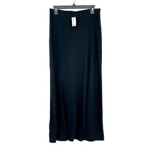 The Limited Women Matte Black Stretch Waisted Maxi High Waisted Skirt Small NWT